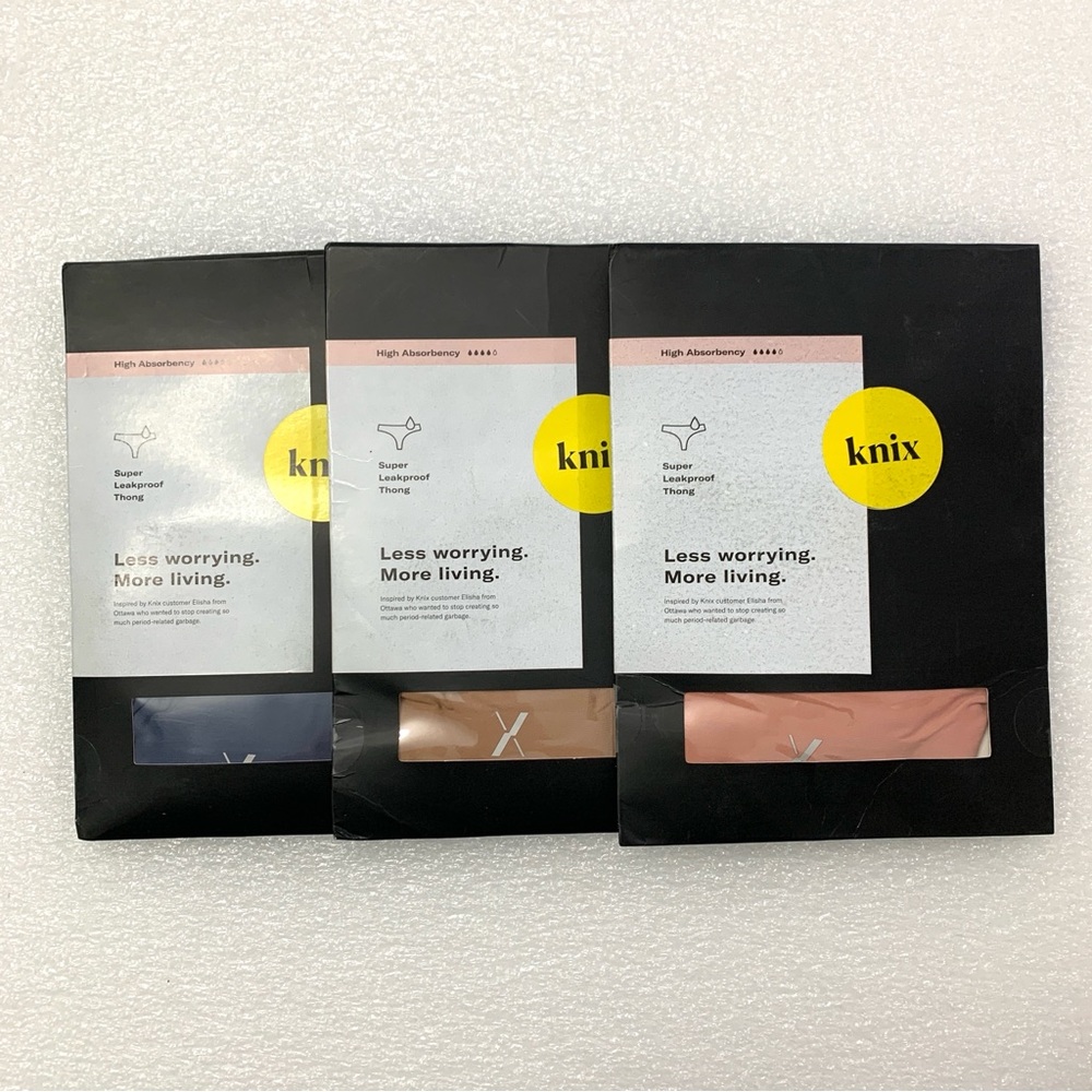 Knix Super Leakproof Thong Panties - 3Pk Size S